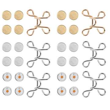 BENBO 30 Pieces Adjustable Waist Buckle Extender Set, 2 Sizes Nail-Free Waist Buckle Snap Pants Jean...