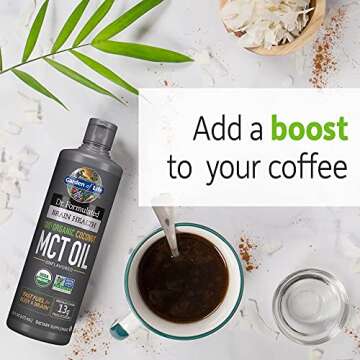 Garden of Life Dr. Formulated Brain Health 100% Organic Coconut MCT Oil 16 fl oz Unflavored, 13g MCTs, Keto & Paleo Diet Friendly Body & Brain Fuel, Certified Non-GMO Vegan & Gluten Free, Hexane-Free