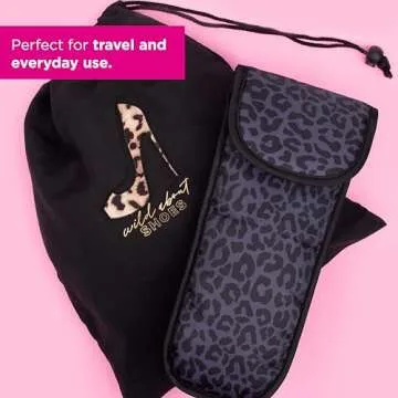 Miamica “Good Hair Day” Heat-Resistant Hair Tool Bag with Secure Closure, Black/Rose Gold, 5.5” x 13” x .5” – Store Flat Iron, Curling Iron, & More When Traveling