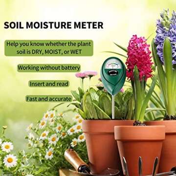 IUSEIT Soil Moisture Meter,Soil Hygrometer for Plants, Soil Water Gauge Meter Indoor Outdoor, Soil M...