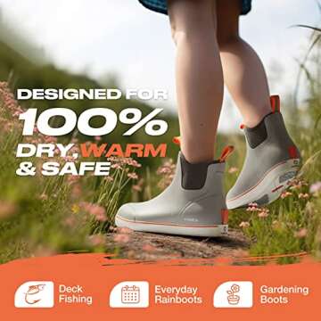 HISEA Women's Ankle Rain Boots - Stylish, Waterproof, and Versatile