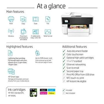 HP OfficeJet Pro 7740 All-in-One Wireless Color Printer