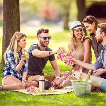 VOISEN Paper Popcorn Bags - 100 Pack for Parties & Events