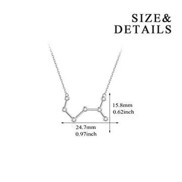 AOBOCO Sterling Silver Scorpio Necklace 12 Constellation Pendant Zodiac Necklace, Clear Crystals from Austria, Anniversary Birthday Astrology Horoscope Jewelry Gifts for Women