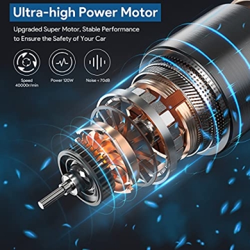 High-Power Car Vacuum Cleaner with HEPA Filter & Cord