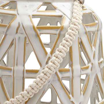 Beautiful Stoneware Candle Holder Lanterns Set of 2