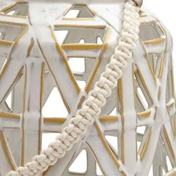 Beautiful Stoneware Candle Holder Lanterns Set of 2