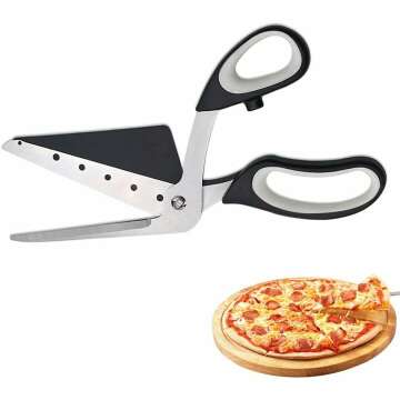 One-Handed Pizza Scissors Cutter - Stainless Steel Tool