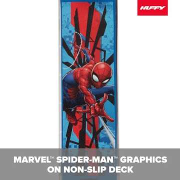 Huffy Marvel Spider-Man Electro-Light Inline Scooter for Kids, Blue