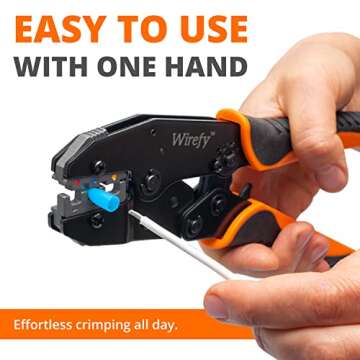 Crimping Tool For Heat Shrink Connectors - Ratcheting Wire Crimper - Crimping Pliers - Ratchet Terminal Crimper - Wire Crimp Tool by Wirefy