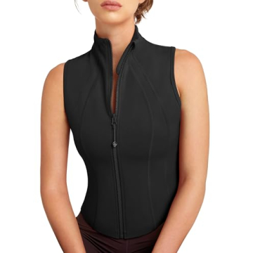 QUEENIEKE Women's Stylish Sleeveless Zip Up Gym Vest for All Fitness Activities