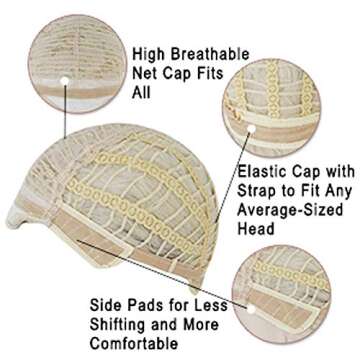 Anogol Hair Cap+ Short Blue Wig Men Dark Blue Cosplay Wig Women Short Wavy Wig Synthetic Hair Wig for Girls Boys Anime Cartoon Costume Party Wig For Halloween Wig For Christmas Wig