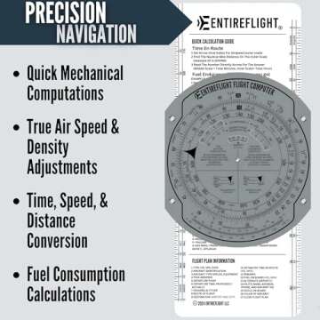 EntireFlight - E6B Flight Computer, Aviation Plotter, & Manual Box Set - Essential Pilot Accessories And Aviation Tools For Your Flight Bag - Use With IFR VFR Sectional Charts - Premium Aviation Tools