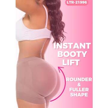 Laty Rose Women Butt Lifter Enhancer Panties Slimmer Tummy Control Booty Shaper Extra Firm Shapewear Calzones Levanta Cola Colombiano, 21996 Cocoa, Medium