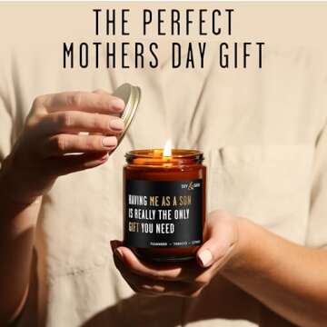 Elegant Mother's Day Soy Candle - Best Gift from Son