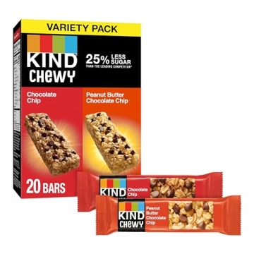 KIND Kids Chewy Granola Bars, Chocolate Chip & Peanut Butter - Variety Pack (20 Count)