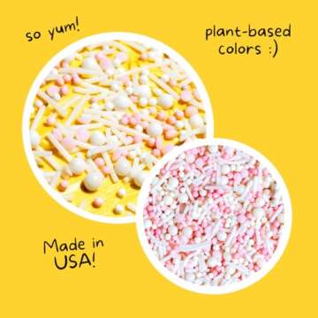 Pink Pop! Natural Nonpareils Sprinkles by Supernatural, No Artificial Dyes, Soy Free, Gluten Free, Vegan, 3oz