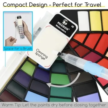 MEEDEN Travel Watercolor Paint Set for Artists on the Go