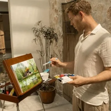 MEEDEN Travel Watercolor Paint Set for Artists on the Go