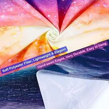 Blacklight Galaxy Tapestry UV Reactive Waterfall Planet Landscape Tapestry Fantasy Mountain Wave Wall Tapestry Mysterious Neon Nebula Plants Wall Hanging for Room