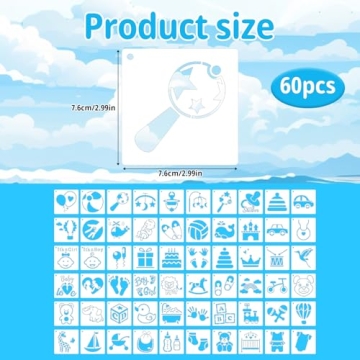 60 Pcs Baby Stencils for Creative Fabric Painting