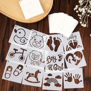 60 Pcs Baby Stencils for Creative Fabric Painting