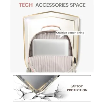 LOVEVOOK Laptop Backpack Purse for Women, Work Travel Computer Bags, College School Backpack for Student Girl, Quilted Casual Daypack with USB Port, Fit 15.6 Inch Laptop, Grey Pink