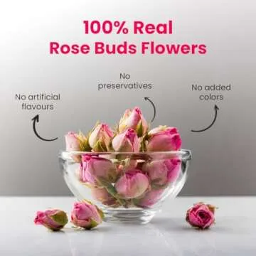 BLUE TEA - Rose Buds Tea - 1.05 Oz (Pack of 2) 60 Cups - Loose | Rich in Vitamin-C - For Hair & Skin...