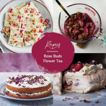 BLUE TEA - Rose Buds Tea - 1.05 Oz (Pack of 2) 60 Cups - Loose | Rich in Vitamin-C - For Hair & Skin | Caffeine Free - Flower Based - Herbal Tea - Vegan - Non-GMO - Non Bitter | Reusable Pet Jar