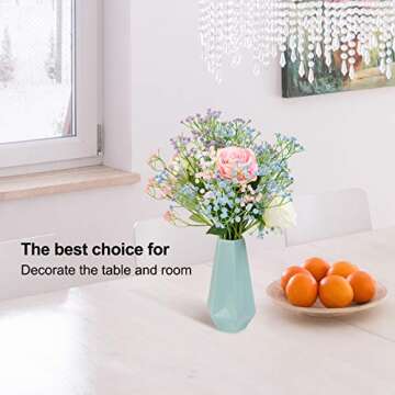 Whaline 4 Color Artificial Baby's Breath Flowers 23.2inch Fake Gypsophila Faux Bouquets for Wedding Party Home Decor Wreath Floral 8 Pack