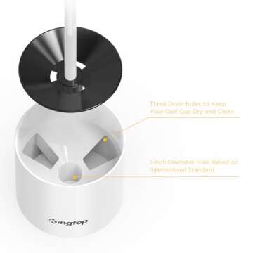 KINGTOP Miniature Golf Flagstick, Practice Putting Green Flags for Yard, Chipping Golf Pin Flag Hole Cup Set, Portable 2-Section Design, Blank White Flags, 3ft Flagpole, Indoor | Outdoor, 4-Pack