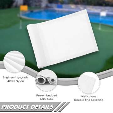 KINGTOP Miniature Golf Flagstick, Practice Putting Green Flags for Yard, Chipping Golf Pin Flag Hole Cup Set, Portable 2-Section Design, Blank White Flags, 3ft Flagpole, Indoor | Outdoor, 4-Pack