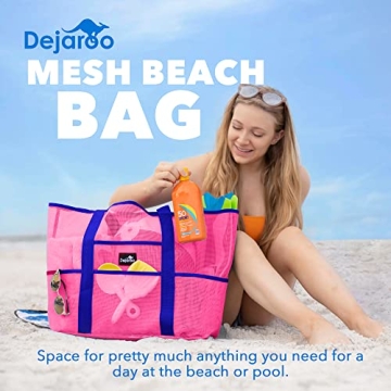 Dejaroo Mesh Beach Bag - Lightweight Tote for Beach Fun