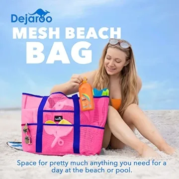 Dejaroo Mesh Beach Bag - Lightweight Tote for Beach Fun