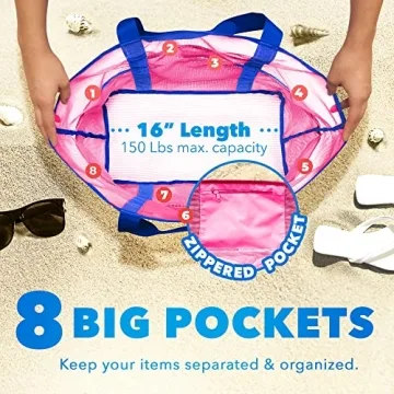 Dejaroo Mesh Beach Bag - Lightweight Tote for Beach Fun