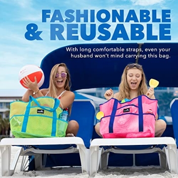 Dejaroo Mesh Beach Bag - Lightweight Tote for Beach Fun