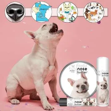 The Blissful Dog Cream French Bulldog Nose Butter, Versatile Dog Nose Balm to Reduce Dryness, Handcrafted Moisturizer, Easy-to-Apply, Unscented, 1 oz.