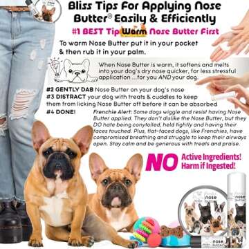 The Blissful Dog Cream French Bulldog Nose Butter, Versatile Dog Nose Balm to Reduce Dryness, Handcrafted Moisturizer, Easy-to-Apply, Unscented, 1 oz.