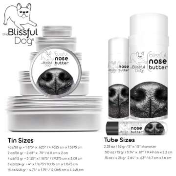The Blissful Dog Cream French Bulldog Nose Butter, Versatile Dog Nose Balm to Reduce Dryness, Handcrafted Moisturizer, Easy-to-Apply, Unscented, 1 oz.