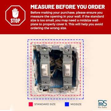 Rio Salto BRASS Metal Toggle Switch Gold Outlet Cover or Light Switch Cover Wall Plate STANDARD SIZE Wall Single Wallplate Covers 1 Gang Brushed Brass Togle Switch 1-Gang 10-Pack