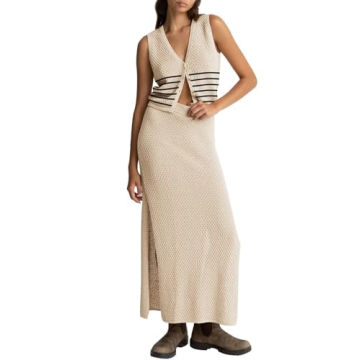 Fashionable Pink Queen Summer Skirt Set for Women - Versatile 2 Piece Outfit in Waffle Knit