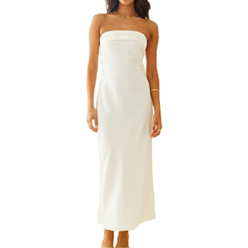 Elegant Realtix Satin Backless Maxi Dress for Women