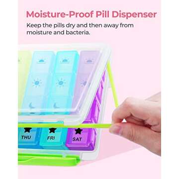 AMOOS Large Capacity Pill Organizer for Daily Use