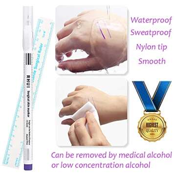 Surgical Skin Marker Pen 4-Pack Professional Sterile Tip Tattoo Stencil Markers Pen Scribes Purple, Individually Wrapped (Tip Size: 0.5mm/1mm/3.5mm)