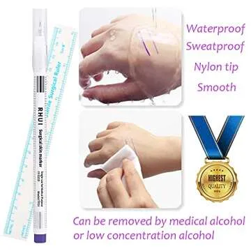 Surgical Skin Marker Pen 4-Pack Professional Sterile Tip Tattoo Stencil Markers Pen Scribes Purple, Individually Wrapped (Tip Size: 0.5mm/1mm/3.5mm)