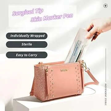 Surgical Skin Marker Pen 4-Pack Professional Sterile Tip Tattoo Stencil Markers Pen Scribes Purple, Individually Wrapped (Tip Size: 0.5mm/1mm/3.5mm)