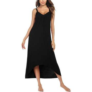 Ekouaer Women's Plus Size Nightgown - Sleeveless Comfort