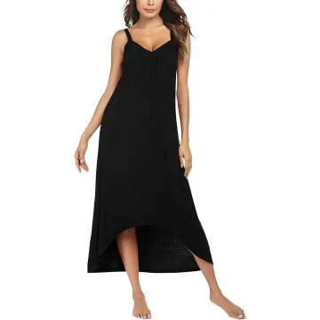 Ekouaer Women's Plus Size Nightgown - Sleeveless Comfort