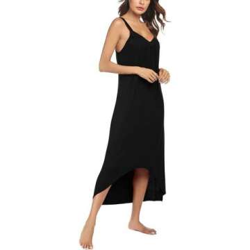 Ekouaer Women's Plus Size Nightgown - Sleeveless Comfort