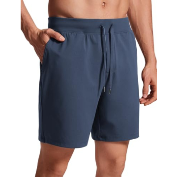 CRZ YOGA Men's 7" Four-Way Stretch Workout Shorts - Ultimate Comfort & Style